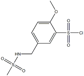 5-(methanesulfonamidomethyl)-2-methoxybenzene-1-sulfonyl chloride Struktur