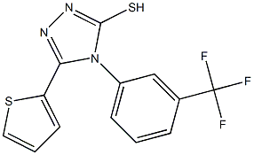 5-(thiophen-2-yl)-4-[3-(trifluoromethyl)phenyl]-4H-1,2,4-triazole-3-thiol Struktur