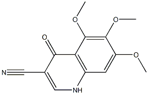 5,6,7-trimethoxy-4-oxo-1,4-dihydroquinoline-3-carbonitrile Struktur