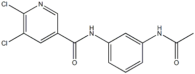 5,6-dichloro-N-(3-acetamidophenyl)pyridine-3-carboxamide Struktur