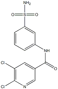 5,6-dichloro-N-(3-sulfamoylphenyl)pyridine-3-carboxamide Struktur