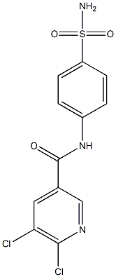 5,6-dichloro-N-(4-sulfamoylphenyl)pyridine-3-carboxamide Struktur