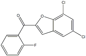 5,7-dichloro-2-[(2-fluorophenyl)carbonyl]-1-benzofuran Struktur