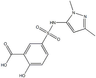 5-[(1,3-dimethyl-1H-pyrazol-5-yl)sulfamoyl]-2-hydroxybenzoic acid Struktur