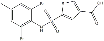 5-[(2,6-dibromo-4-methylphenyl)sulfamoyl]thiophene-3-carboxylic acid Struktur