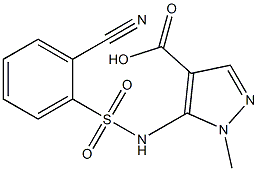 5-[(2-cyanobenzene)sulfonamido]-1-methyl-1H-pyrazole-4-carboxylic acid Struktur