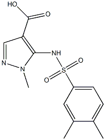 5-[(3,4-dimethylbenzene)sulfonamido]-1-methyl-1H-pyrazole-4-carboxylic acid Struktur