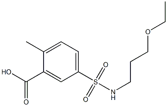 5-[(3-ethoxypropyl)sulfamoyl]-2-methylbenzoic acid Struktur