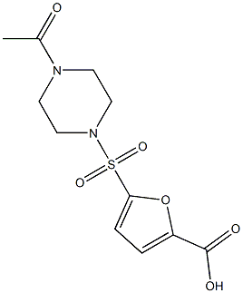 5-[(4-acetylpiperazine-1-)sulfonyl]furan-2-carboxylic acid Struktur