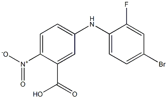 5-[(4-bromo-2-fluorophenyl)amino]-2-nitrobenzoic acid Struktur