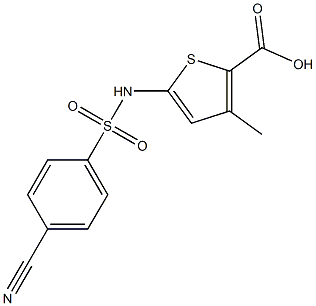 5-[(4-cyanobenzene)sulfonamido]-3-methylthiophene-2-carboxylic acid Struktur