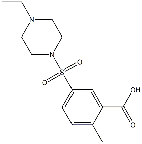 5-[(4-ethylpiperazine-1-)sulfonyl]-2-methylbenzoic acid Struktur