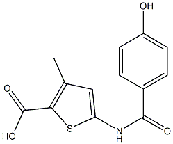 5-[(4-hydroxybenzene)amido]-3-methylthiophene-2-carboxylic acid Struktur