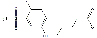 5-[(4-methyl-3-sulfamoylphenyl)amino]pentanoic acid Struktur