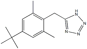 5-[(4-tert-butyl-2,6-dimethylphenyl)methyl]-1H-1,2,3,4-tetrazole Struktur