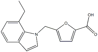 5-[(7-ethyl-1H-indol-1-yl)methyl]furan-2-carboxylic acid Struktur