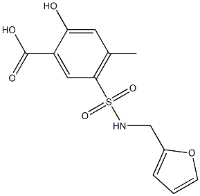 5-[(furan-2-ylmethyl)sulfamoyl]-2-hydroxy-4-methylbenzoic acid Struktur