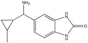 5-[amino(2-methylcyclopropyl)methyl]-2,3-dihydro-1H-1,3-benzodiazol-2-one Struktur