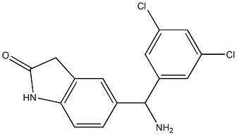 5-[amino(3,5-dichlorophenyl)methyl]-2,3-dihydro-1H-indol-2-one Struktur