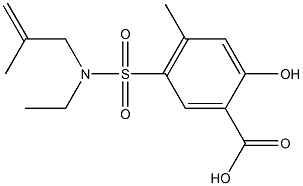 5-[ethyl(2-methylprop-2-en-1-yl)sulfamoyl]-2-hydroxy-4-methylbenzoic acid Struktur