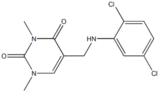 5-{[(2,5-dichlorophenyl)amino]methyl}-1,3-dimethyl-1,2,3,4-tetrahydropyrimidine-2,4-dione Struktur