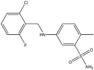 5-{[(2-chloro-6-fluorophenyl)methyl]amino}-2-methylbenzene-1-sulfonamide Struktur