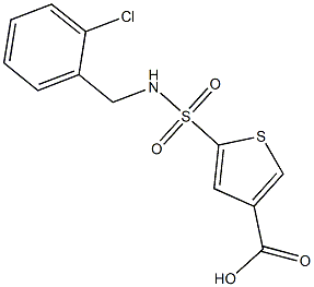 5-{[(2-chlorophenyl)methyl]sulfamoyl}thiophene-3-carboxylic acid Struktur