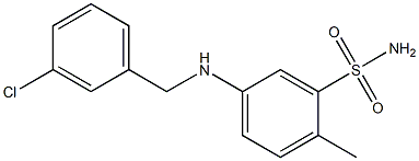 5-{[(3-chlorophenyl)methyl]amino}-2-methylbenzene-1-sulfonamide Struktur