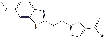 5-{[(6-methoxy-1H-1,3-benzodiazol-2-yl)sulfanyl]methyl}furan-2-carboxylic acid Struktur