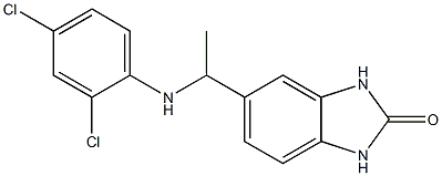 5-{1-[(2,4-dichlorophenyl)amino]ethyl}-2,3-dihydro-1H-1,3-benzodiazol-2-one Struktur