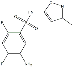 5-amino-2,4-difluoro-N-(3-methyl-1,2-oxazol-5-yl)benzene-1-sulfonamide Struktur