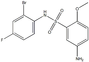 5-amino-N-(2-bromo-4-fluorophenyl)-2-methoxybenzene-1-sulfonamide Struktur