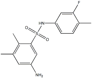 5-amino-N-(3-fluoro-4-methylphenyl)-2,3-dimethylbenzene-1-sulfonamide Struktur