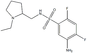 5-amino-N-[(1-ethylpyrrolidin-2-yl)methyl]-2,4-difluorobenzene-1-sulfonamide Struktur