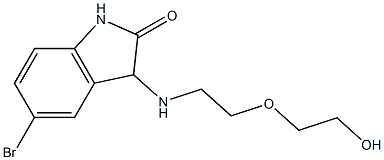 5-bromo-3-{[2-(2-hydroxyethoxy)ethyl]amino}-2,3-dihydro-1H-indol-2-one Struktur