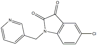 5-chloro-1-(pyridin-3-ylmethyl)-2,3-dihydro-1H-indole-2,3-dione Struktur