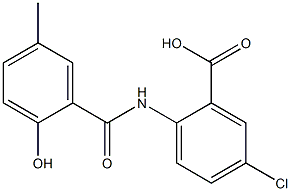 5-chloro-2-[(2-hydroxy-5-methylbenzene)amido]benzoic acid Struktur