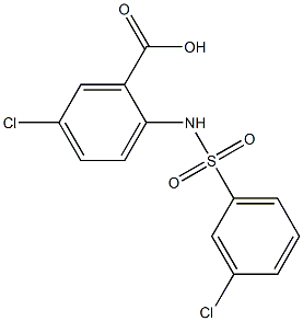 5-chloro-2-[(3-chlorobenzene)sulfonamido]benzoic acid Struktur