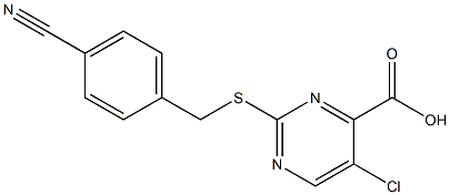 5-chloro-2-[(4-cyanobenzyl)thio]pyrimidine-4-carboxylic acid Struktur