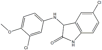 5-chloro-3-[(3-chloro-4-methoxyphenyl)amino]-2,3-dihydro-1H-indol-2-one Struktur