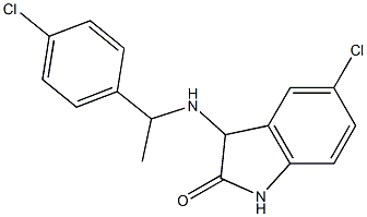 5-chloro-3-{[1-(4-chlorophenyl)ethyl]amino}-2,3-dihydro-1H-indol-2-one Struktur