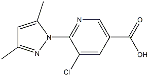 5-chloro-6-(3,5-dimethyl-1H-pyrazol-1-yl)nicotinic acid Struktur