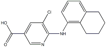 5-chloro-6-(5,6,7,8-tetrahydronaphthalen-1-ylamino)pyridine-3-carboxylic acid Struktur