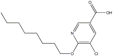 5-chloro-6-(octyloxy)pyridine-3-carboxylic acid Struktur