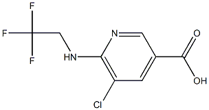 5-chloro-6-[(2,2,2-trifluoroethyl)amino]pyridine-3-carboxylic acid Struktur