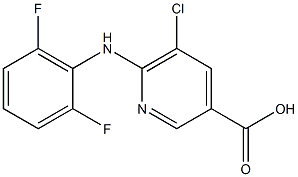 5-chloro-6-[(2,6-difluorophenyl)amino]pyridine-3-carboxylic acid Struktur