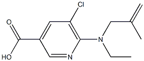 5-chloro-6-[ethyl(2-methylprop-2-en-1-yl)amino]pyridine-3-carboxylic acid Struktur