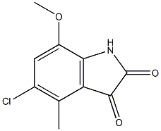 5-chloro-7-methoxy-4-methyl-2,3-dihydro-1H-indole-2,3-dione Struktur