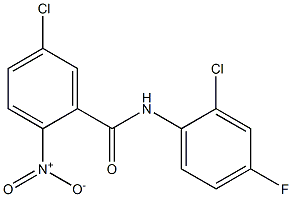 5-chloro-N-(2-chloro-4-fluorophenyl)-2-nitrobenzamide Struktur