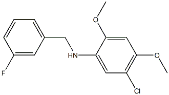 5-chloro-N-[(3-fluorophenyl)methyl]-2,4-dimethoxyaniline Struktur